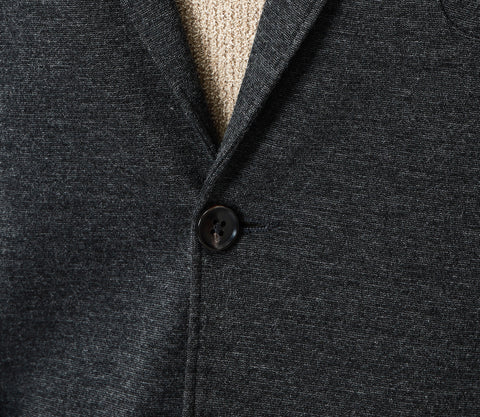 Textured Knit Blazer - Stretchable Wrinkle-Resistant Versatile Design with Contrast Accents