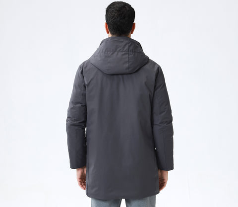 Water-Resistant Stretch Nylon Jacket with Detachable Hood