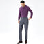 Premium Warp-Knitted Trousers with Elastic Waist & Zippered Back Pocket